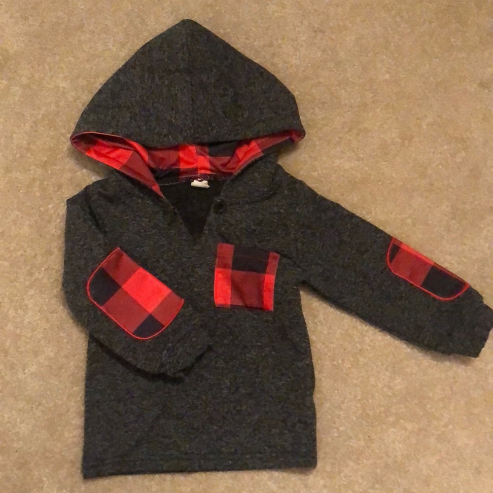 Gray and Buffalo Plaid Jogger Set